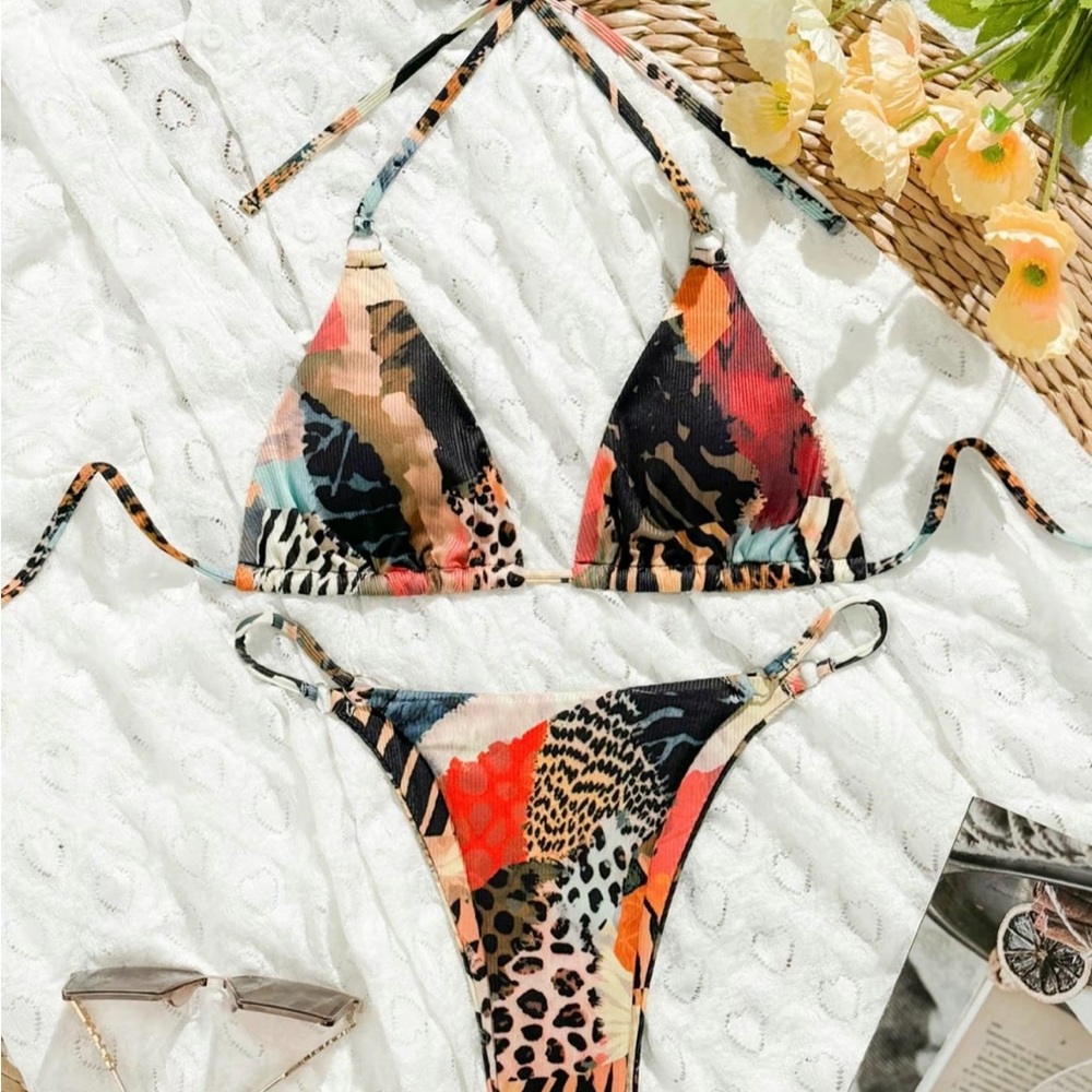 Colorful Animal Print Bikini Set